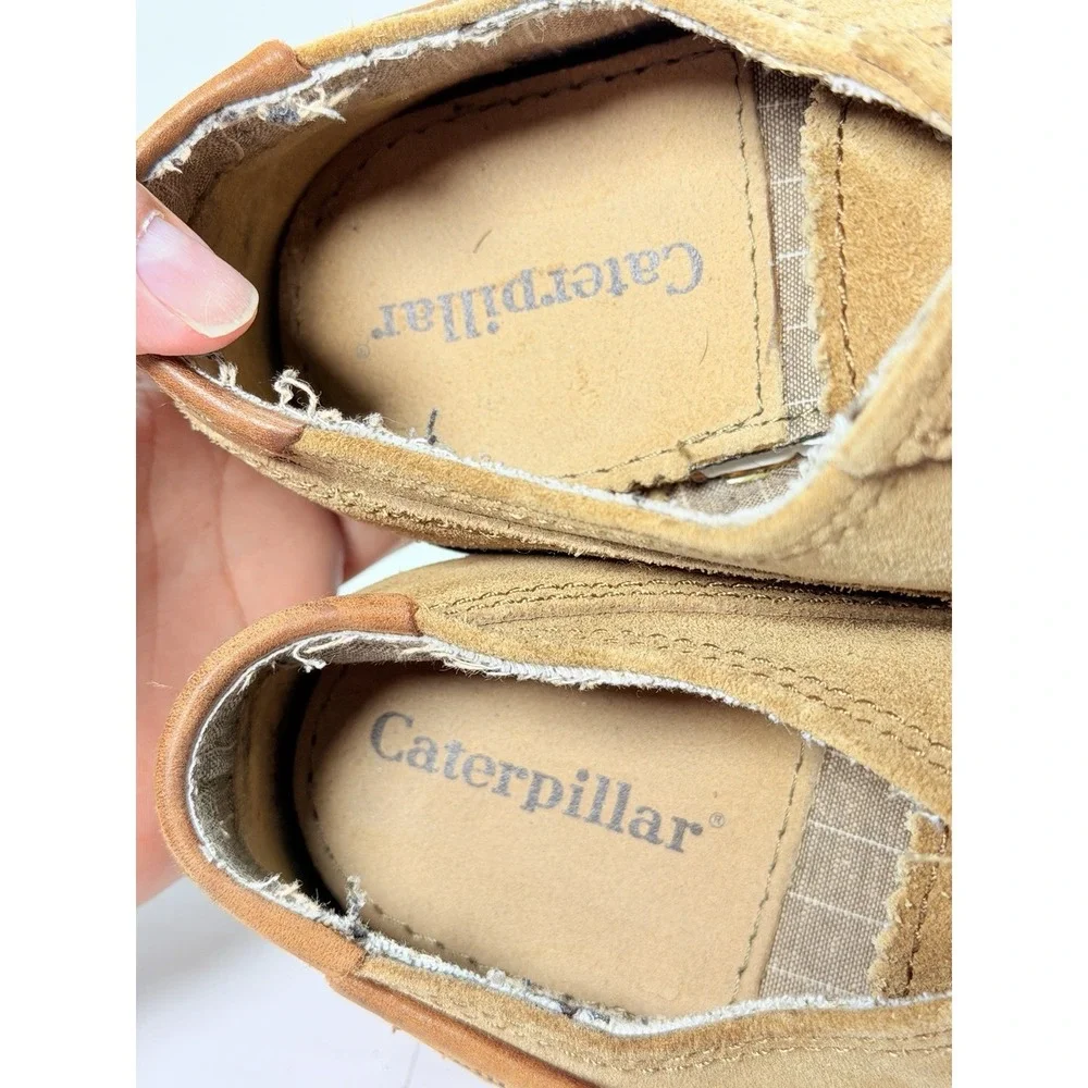 CAT Caterpillar Suede Oxford Shoes Beige Tan Leather Men's 9.5 Casual‎ Dress